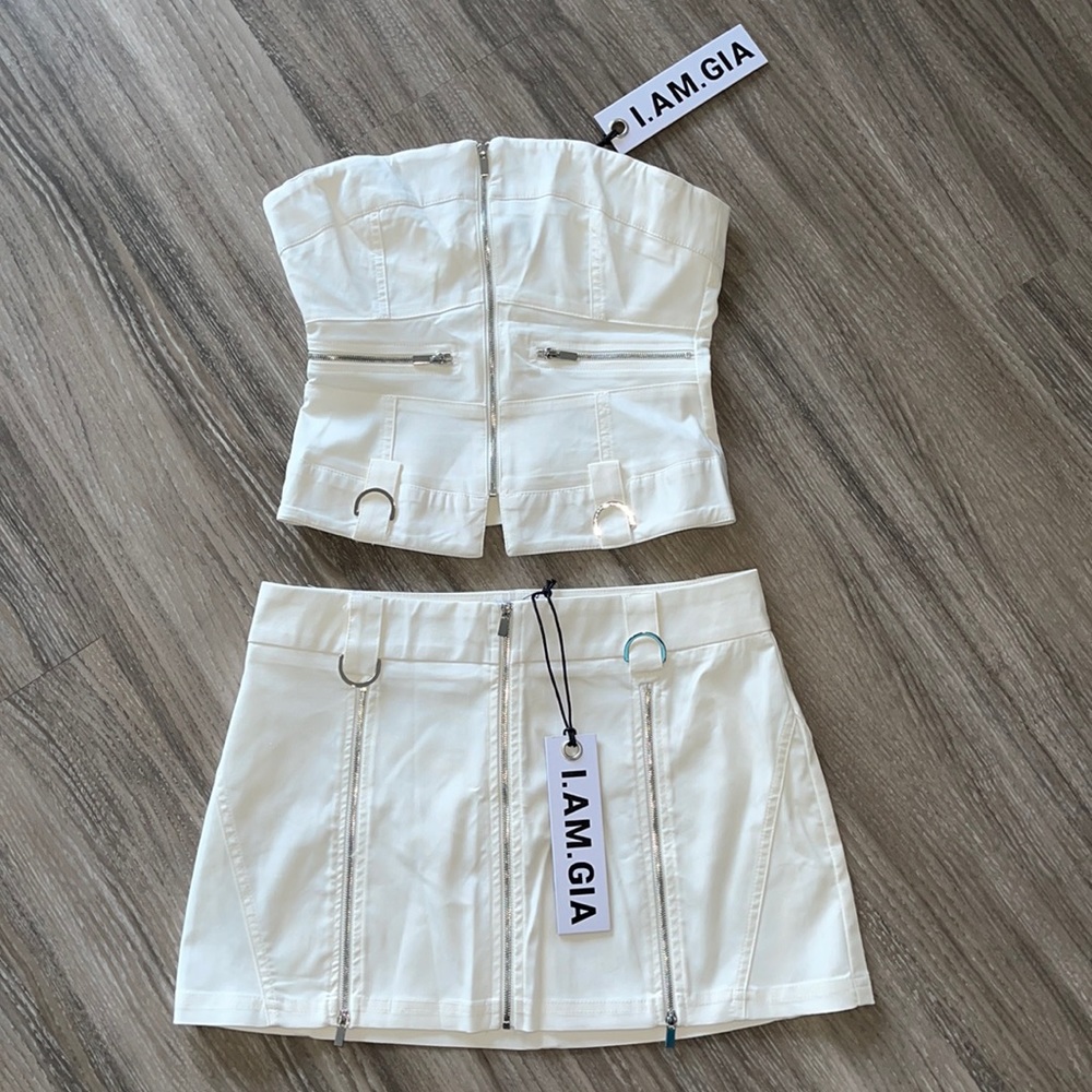 I.AM.GIA skirt set Small white and silver